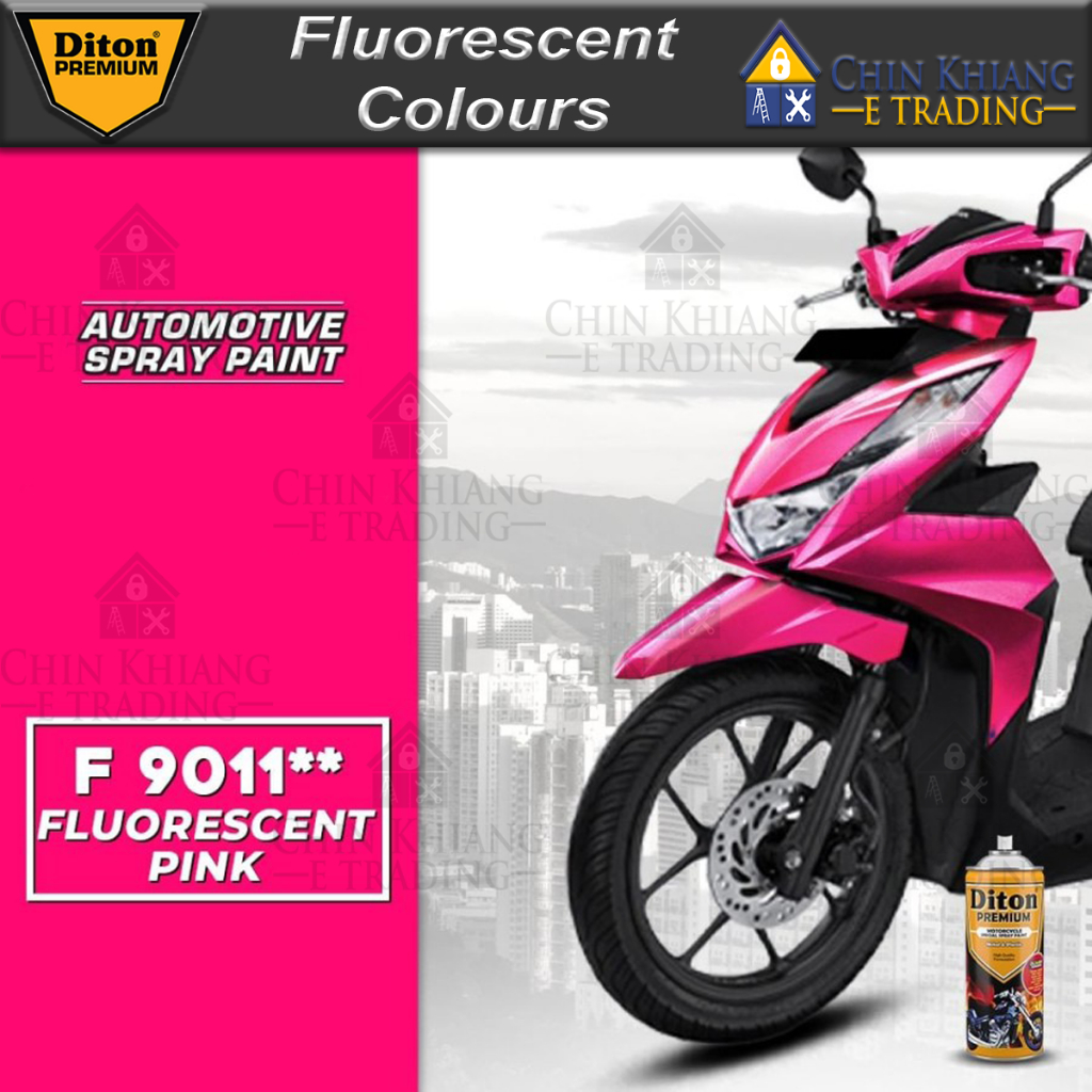 Diton Premium FP9011 Fluorescent Pink Colour Motorcycle Spray Paint ...