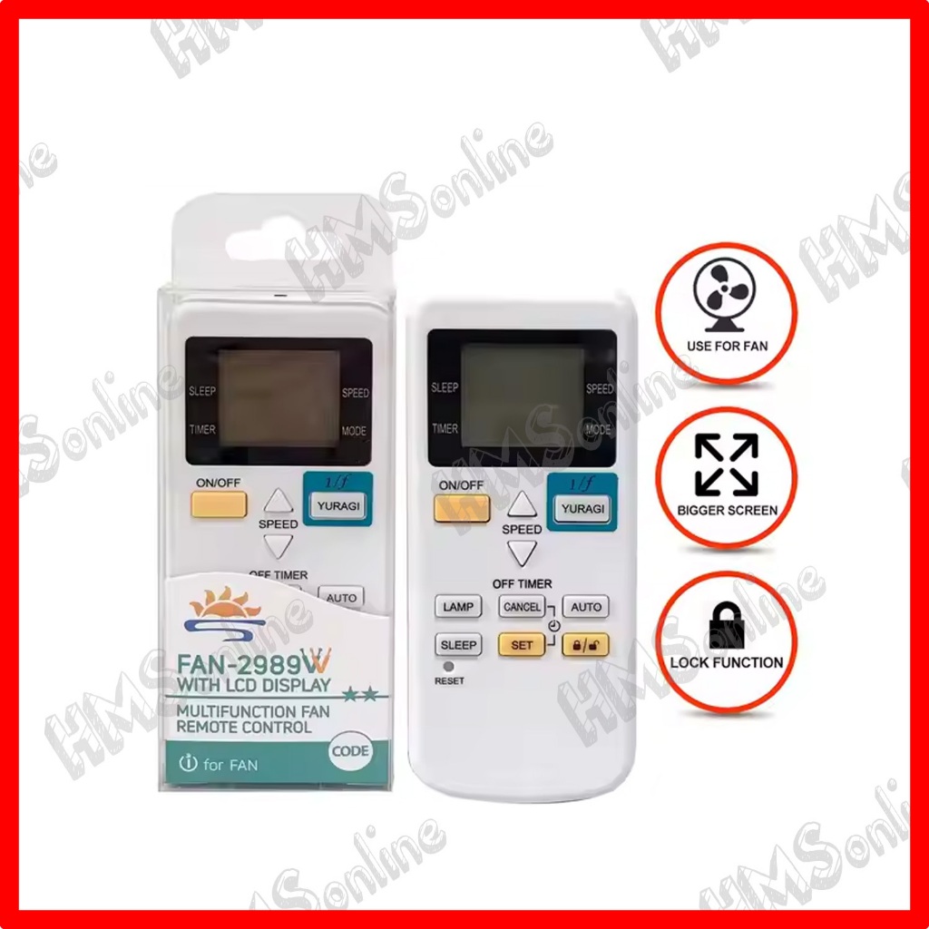(FAN-2989V) UNIVERSAL FAN REMOTE CONTROL WITH LCD DISPLAY | Shopee Malaysia