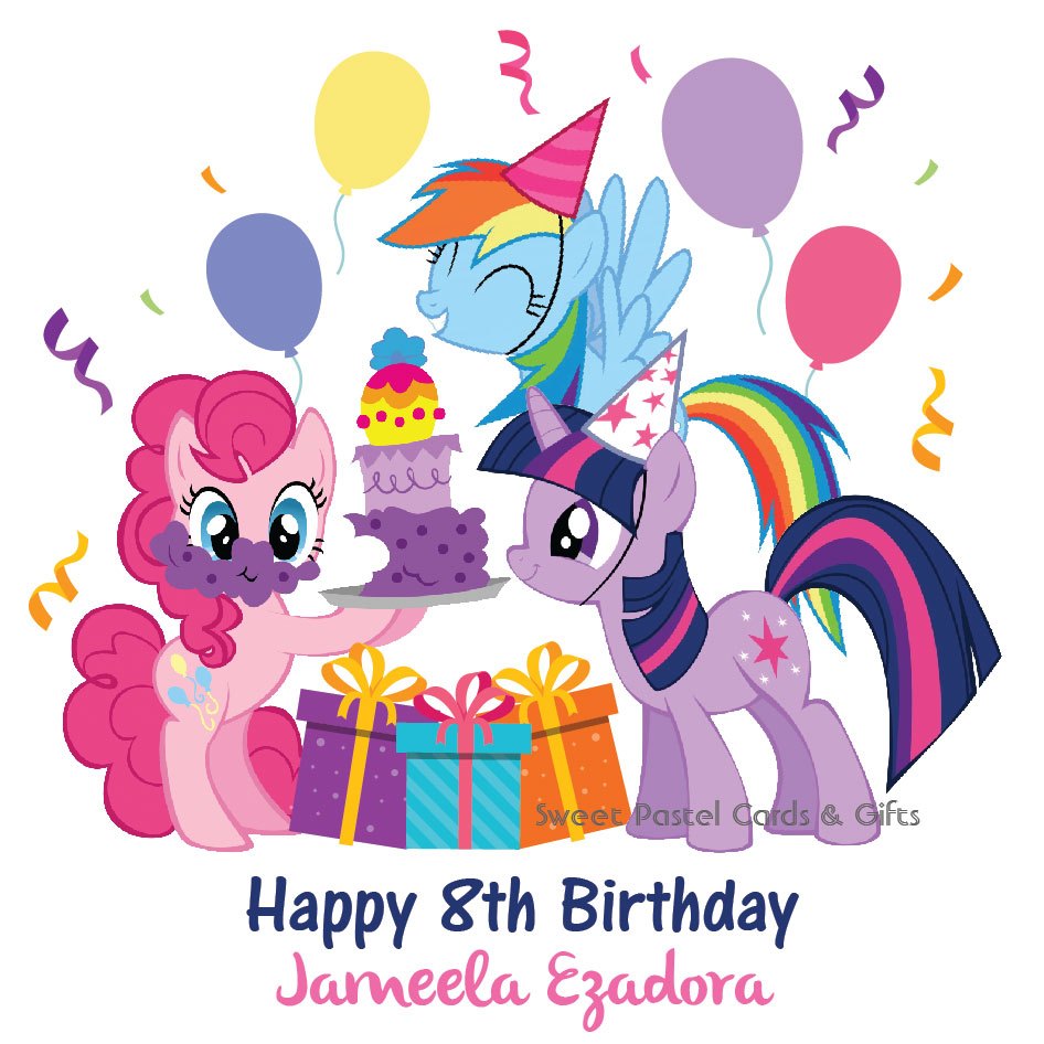 TQ STICKER BIRTHDAY DOOR GIFT CARTOON : MY LITTLE PONY. Size:4/5/6/7 ...