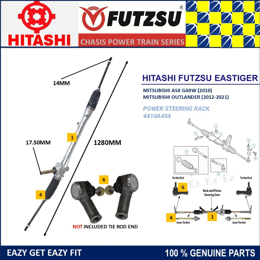 POWER STEERING RACK FOR MITSUBISHI ASX GA9W 2010 OUTLANDER 2012-2021 ...