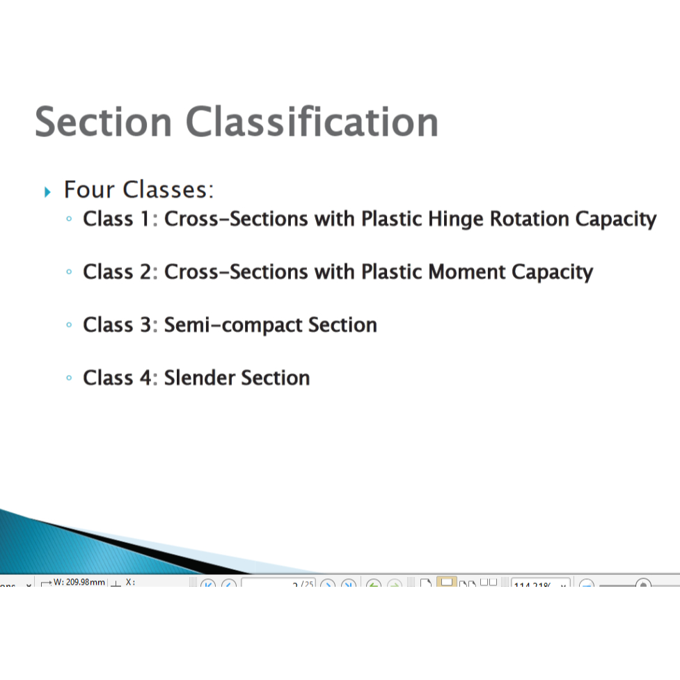 Lecture PDF Notes - Steel Beam Section Classification lecture Design ...