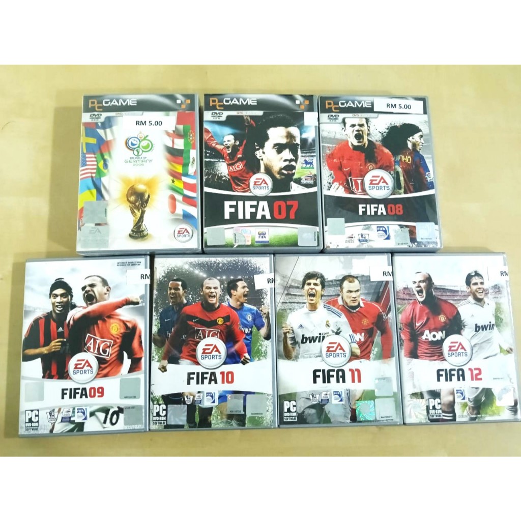 PC Game FIFA World Cup year 06, 07, 08, 09, 10, 11, 12 Disc (CD Game ...