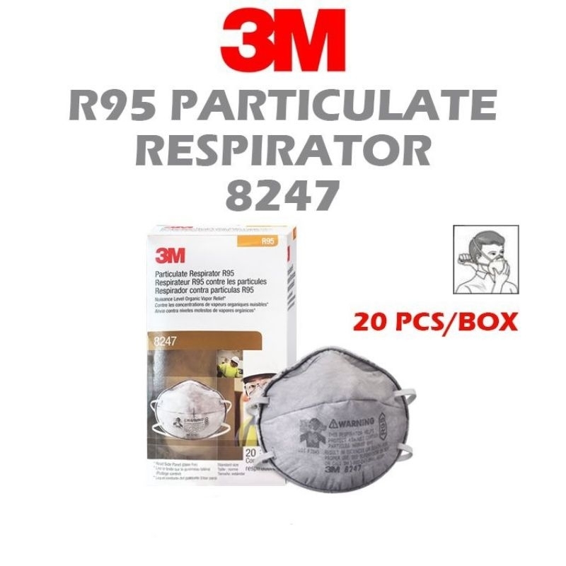 3M Mask R95 Particulate Respirator 8247 | Shopee Malaysia