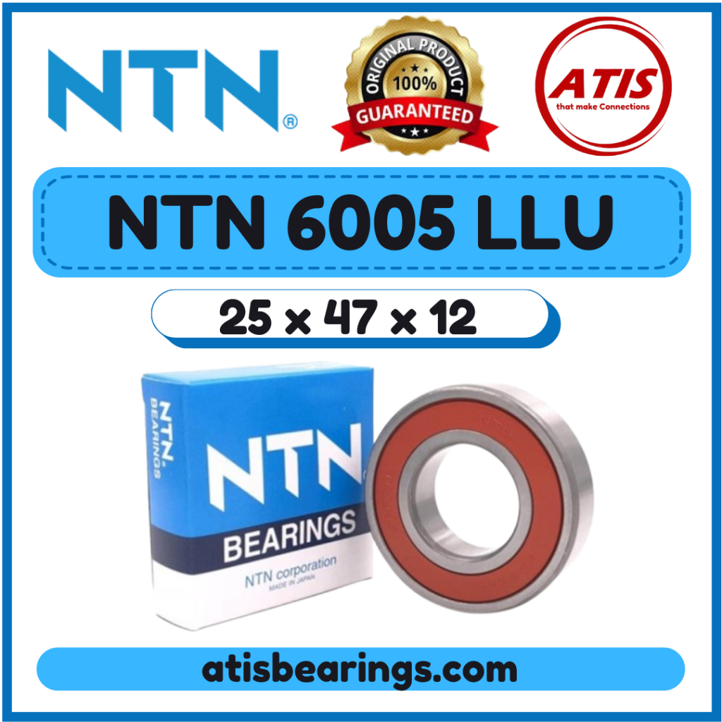 Cuscinetto A Sfera NTN 6005 LLU &ndash; 25x47x12mm, Sigillato In Gomma, Prodotto In Giappone