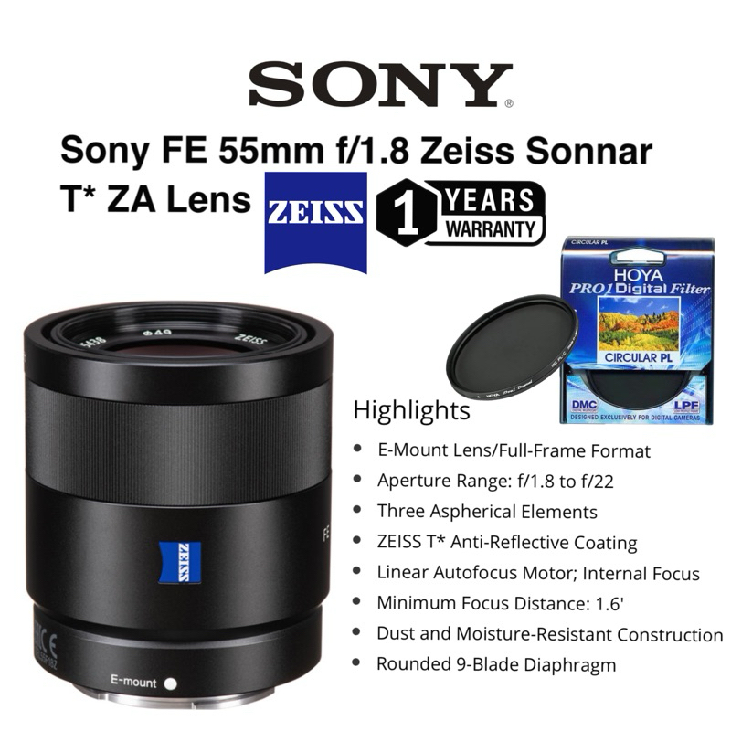 (BEST PRICE IN MALAYSIA)SONY FE 55MM F/1.8 ZEISS SONNAR T* ZA LENS ...