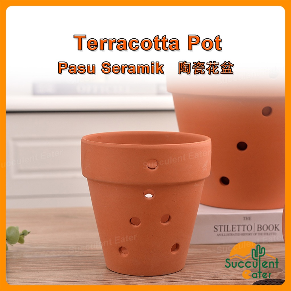 Terracotta Pot Ceramic Red Pottery Clay Pot Orchid Orkid Flower 红陶 兰花 ...
