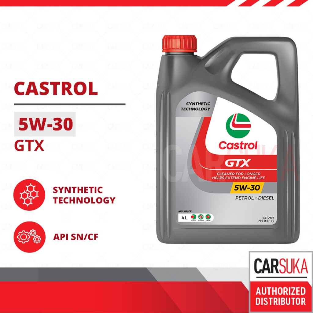 Castrol GTX 5W-30 (4L) Synthetic Technology Engine Oil API SN for ...