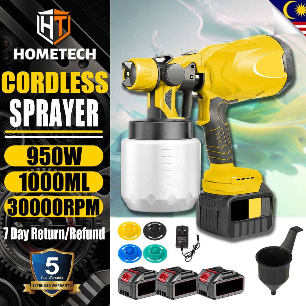 🔥5year warranty🔥Portable Electric Cordless Spray Gun 1000ML Paint