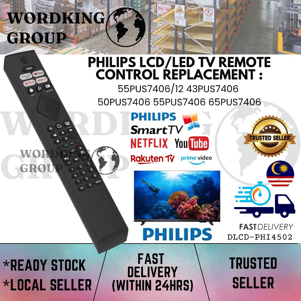 PHILIPS LCD/LED TV REMOTE CONTROL REPLACEMENT 55PUS7406/12 | Shopee ...