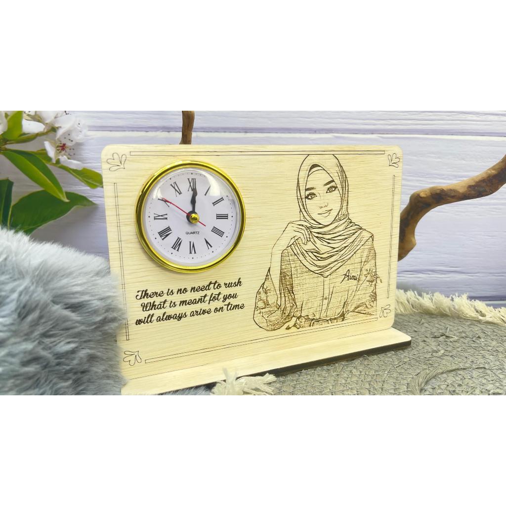 Jam Custom Ukiran Kayu Hadiah Persaraan, Bersara, Pencen, Birthday