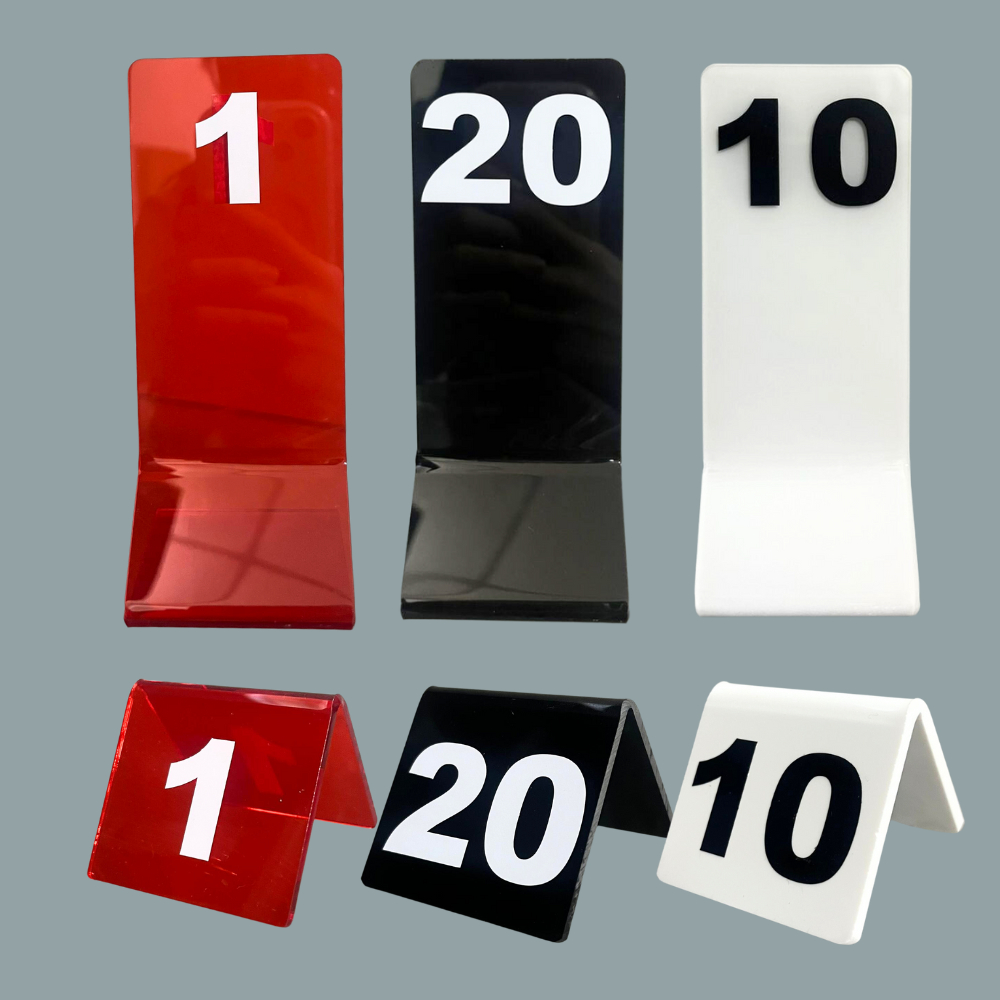 Table Numbers Stand Black/White/Green/Red/Tinted Red | Shopee Malaysia