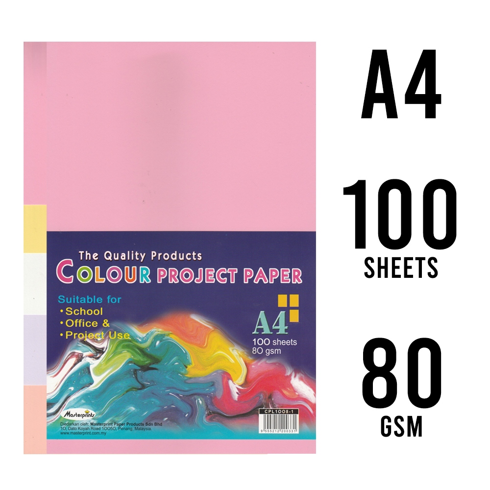 MASTERPRINT | COLOUR PAPER | PROJECT PAPER - LIGHT COLOUR PAPER ( A4 ...