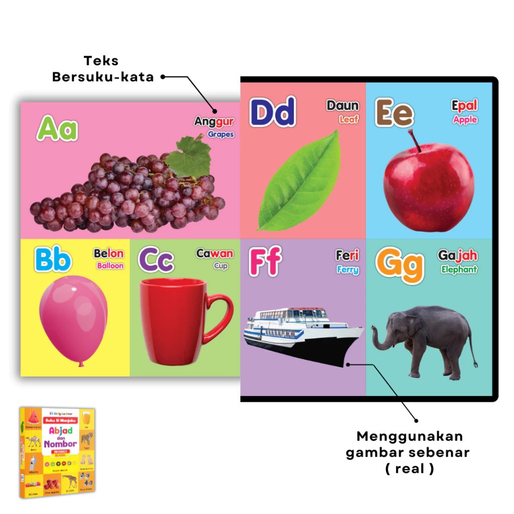 Board Book - Buku Si Manjaku - Buku Suku Kata - Diwibahasa -abc ...