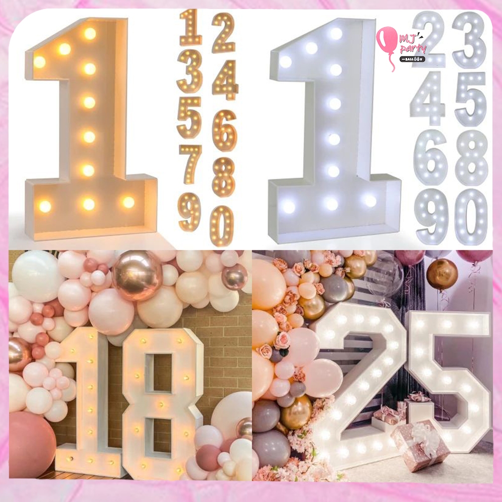 73/91.5cm Giant Number Figure Led Light 0-9 Balloon Filling Box Giant ...