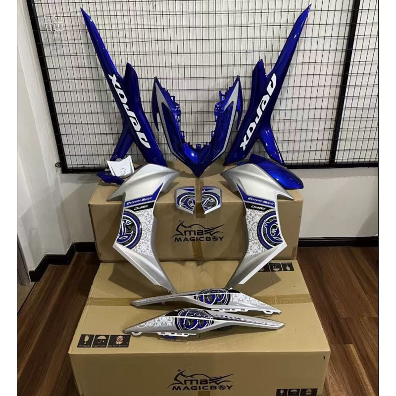 MAGIC BOY YAMAHA AERO NVX 155 V2 BATIK BLUE SILVER BLUE BODY COVER SET