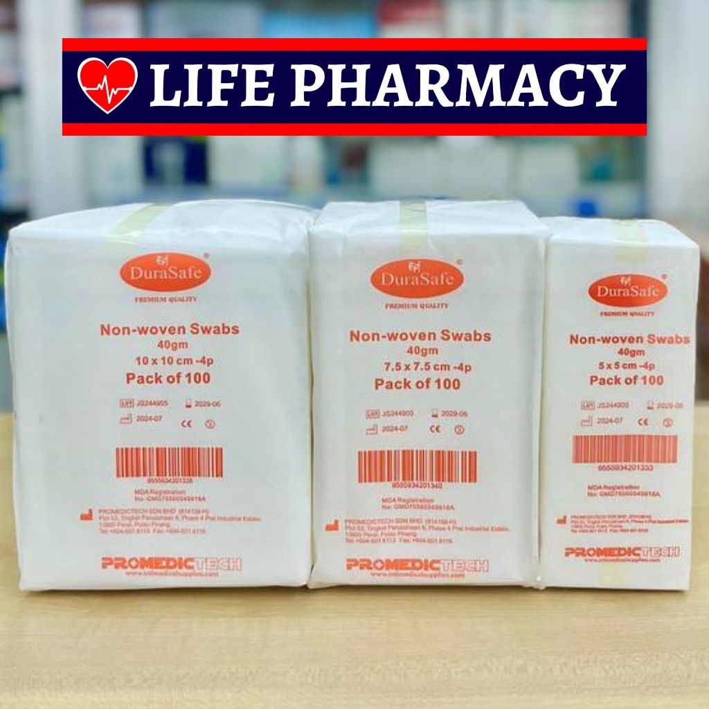 Medical Grade Durasafe Non-Woven Gauze Swabs 4ply 100pcs [LULUS KKM ...