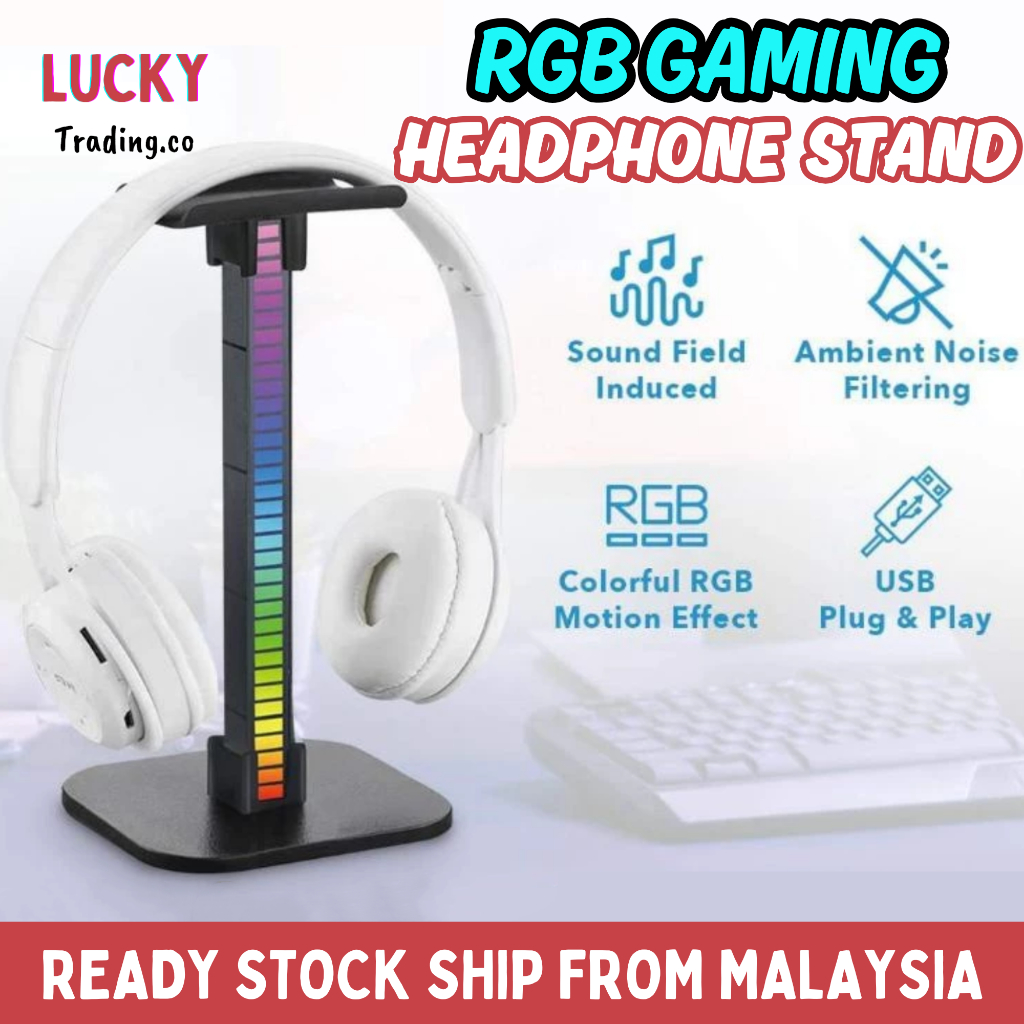 RGB Gaming Headphone Stand Gaming Headset Holder Hanger Earphone