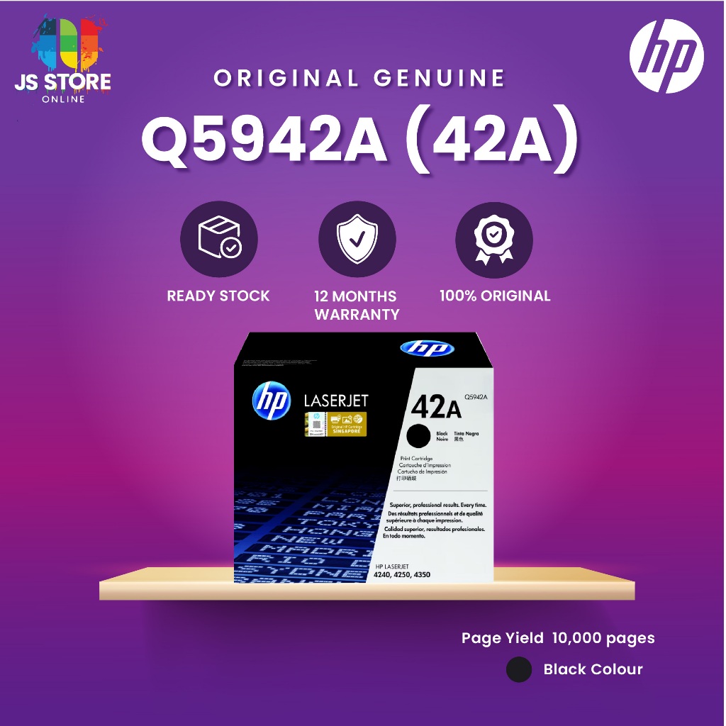 [100% ORIGINAL] HP 42A Q5942A Black LaserJet Toner Cartridge HP ...