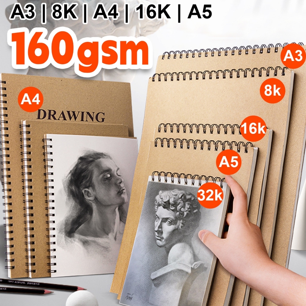 Professional sketchbook Thick paper 160 GSM Spiral notebook Art school ...