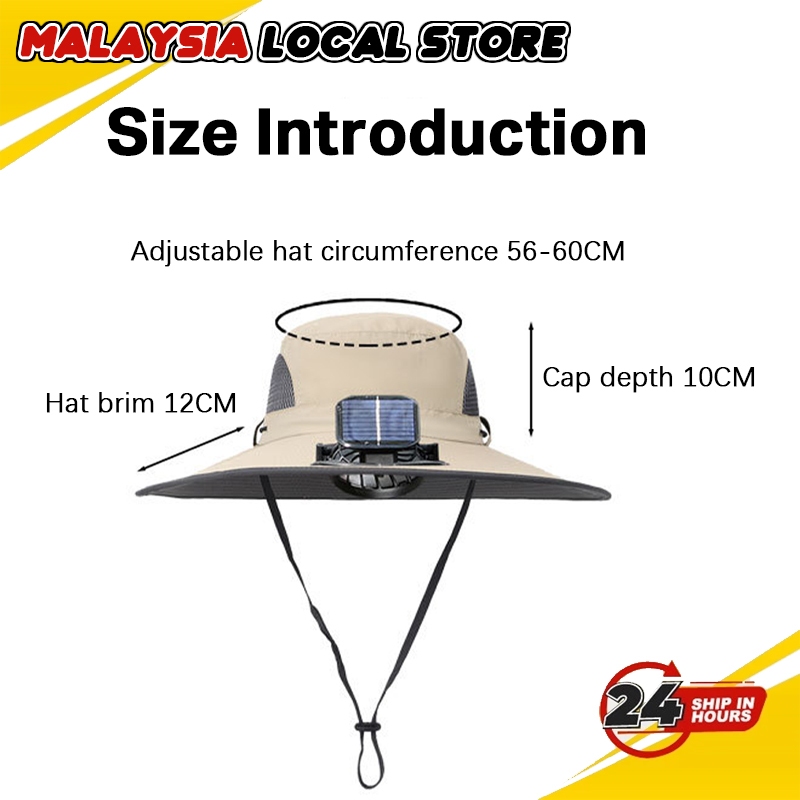 Fishing Cap Wide-Brimmed Solar Cap Fan Solar Cap Stylish Quick-Drying ...