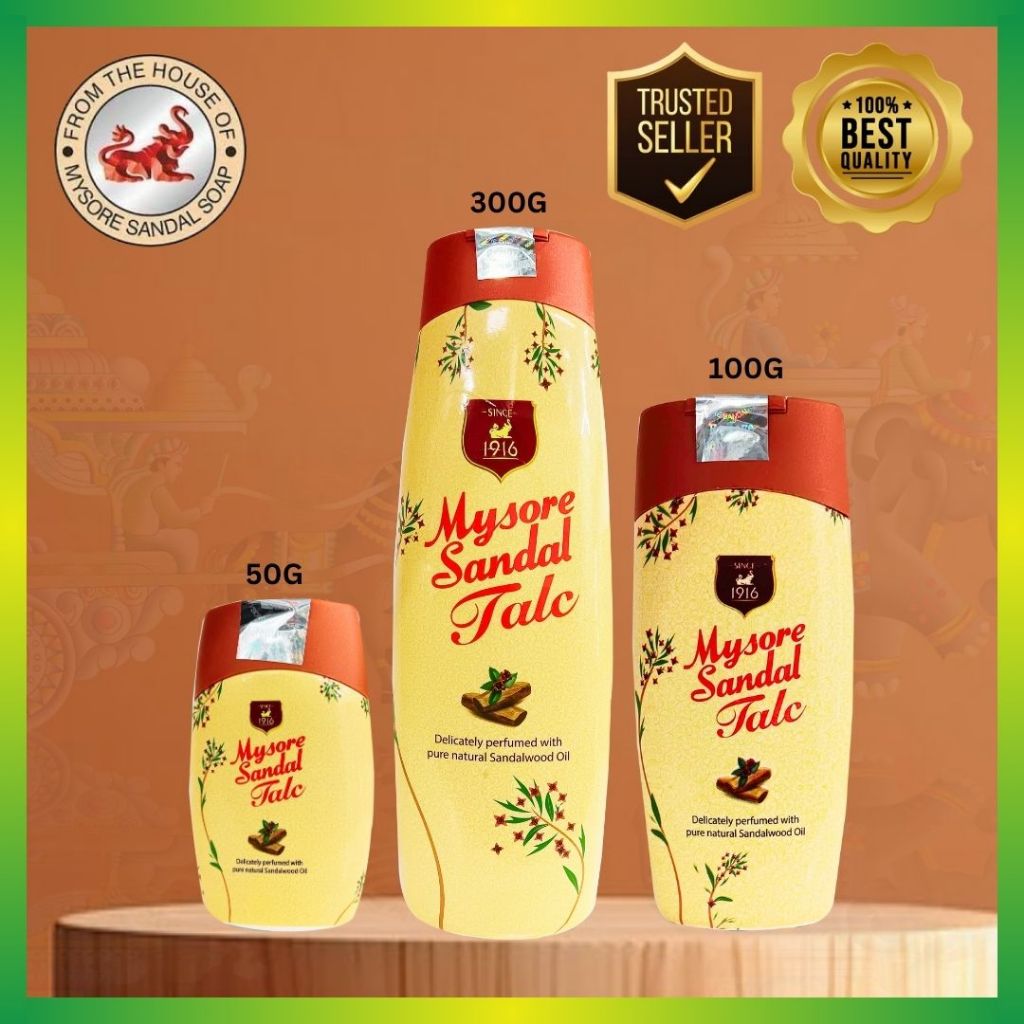 Mysore Sandal Talc 50g/100g/300g - Bedak Badan 身体粉 Body Powder Talcum ...
