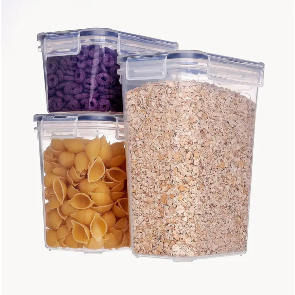 TopMart Basic 3pcs Set-Airtight Food Storage Stackable Plastic Kitchen ...
