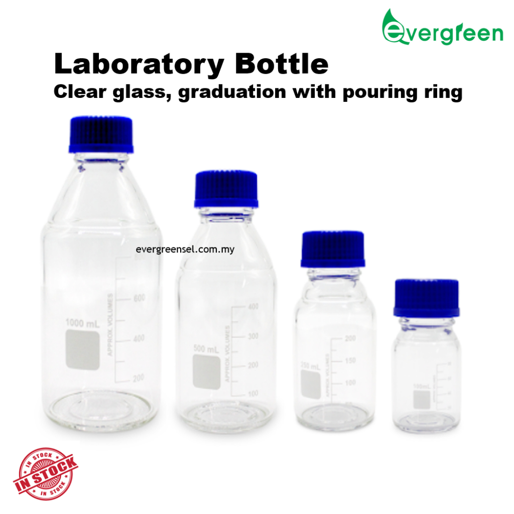 Botol Kaca Makmal Media Jelas/Lab Bottle/Media Bottle, graduation ...