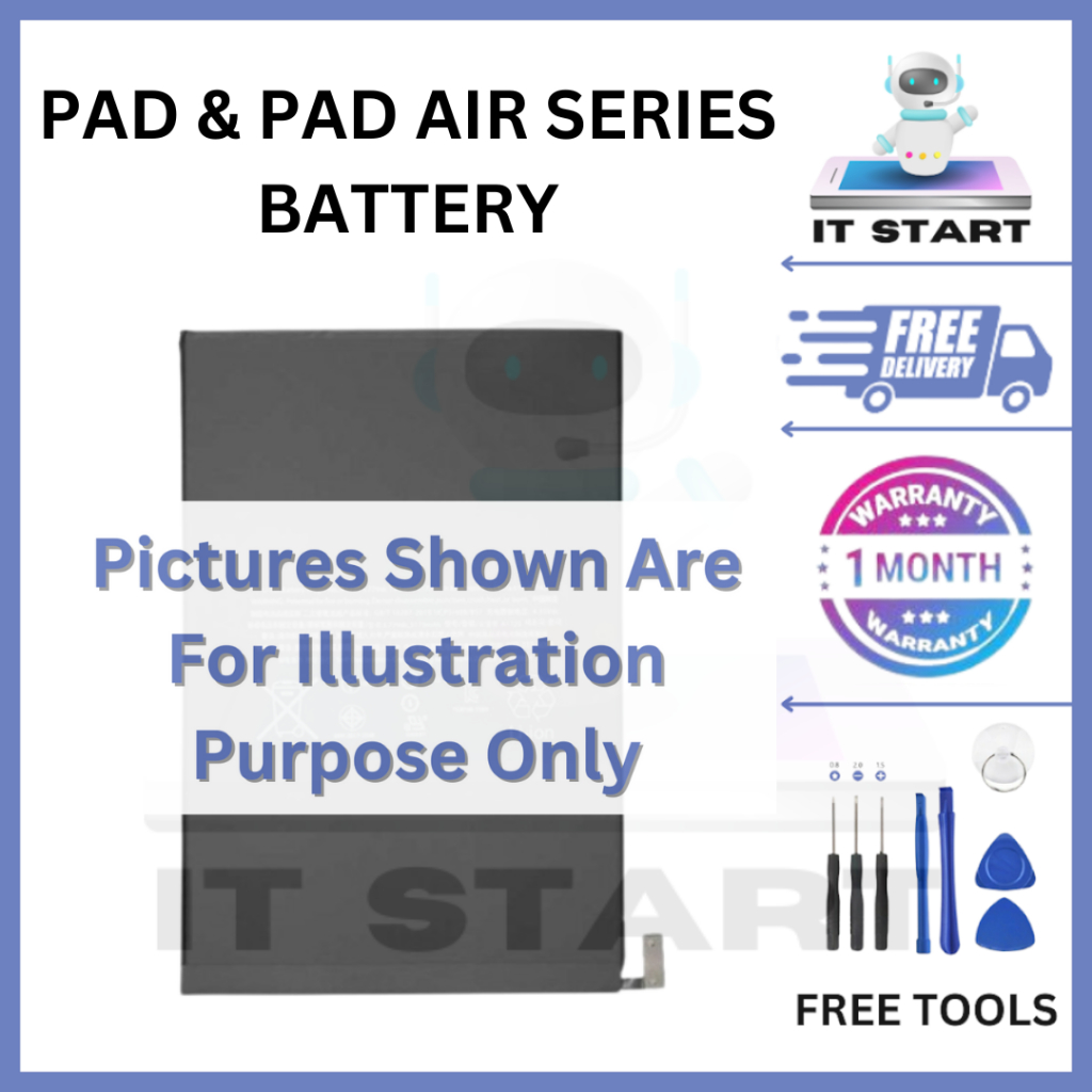 IT START BATTERY COMPATIBLE i-PAD 2 3 4 5 6 7 8 9 10 & PAD AIR 1 2 3 4 ...