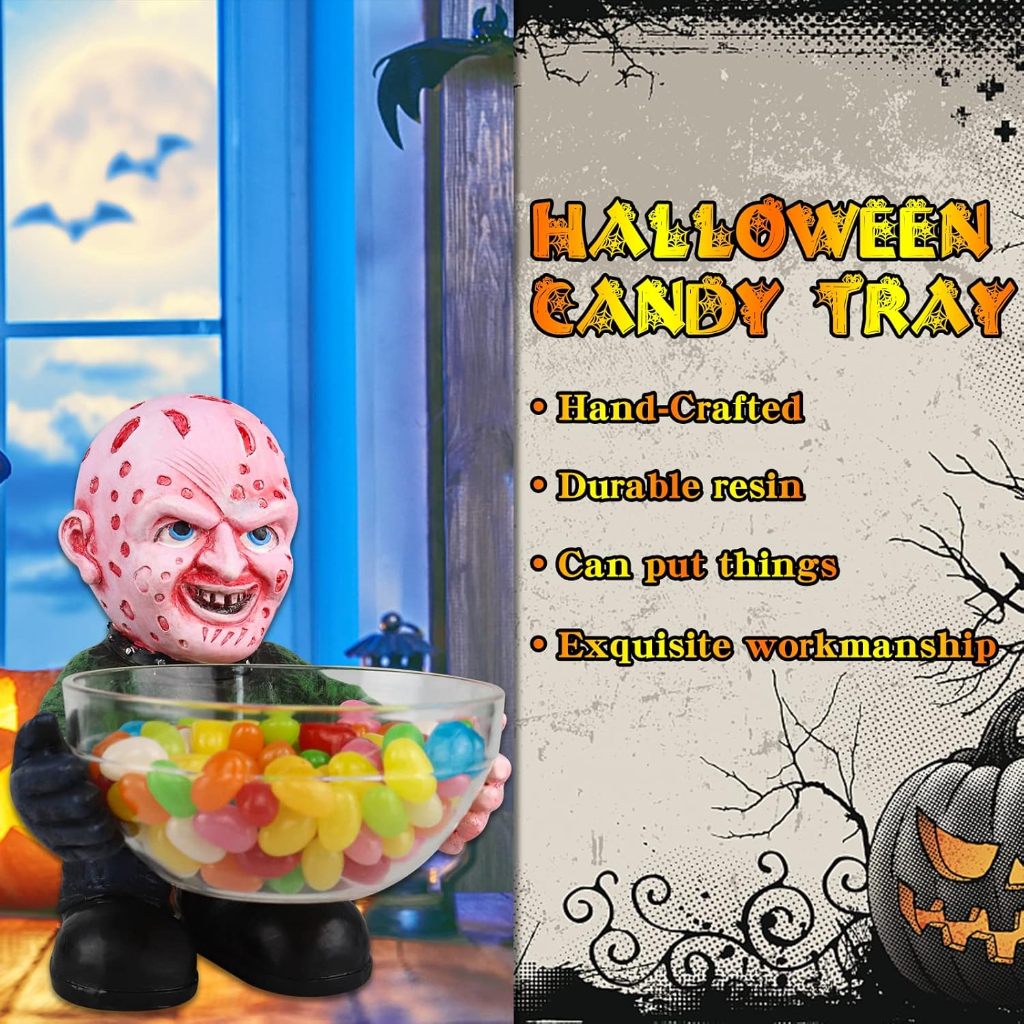 Halloween Candy Bowl Holder Gnomes Freddy Krueger Mask Teddy Horror