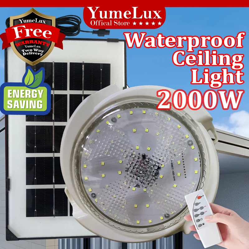 YumeLux LED Solar Ceiling Light Timer Adjustable Brightness Lampu Solar ...