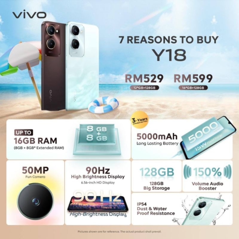 100% Original Vivo Smartphone Y18 5000mah | Shopee Malaysia