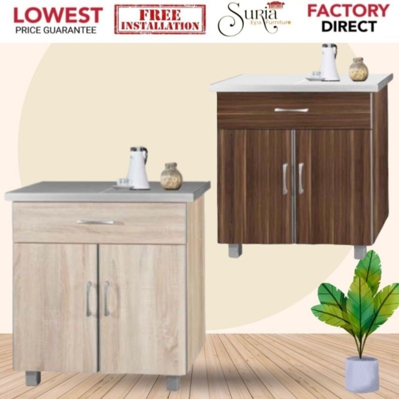 *[SIAP PASANG]Suria-2 Door+1 Drawer KITCHEN Cabinet 3Ft / Low Cabinet ...
