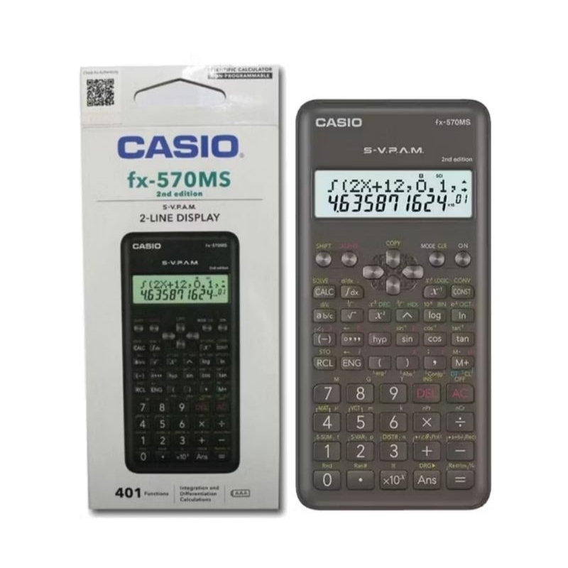 Casio fx-570MS 2nd Edition Scientific Calculator 401 Functions S-V.P.A ...
