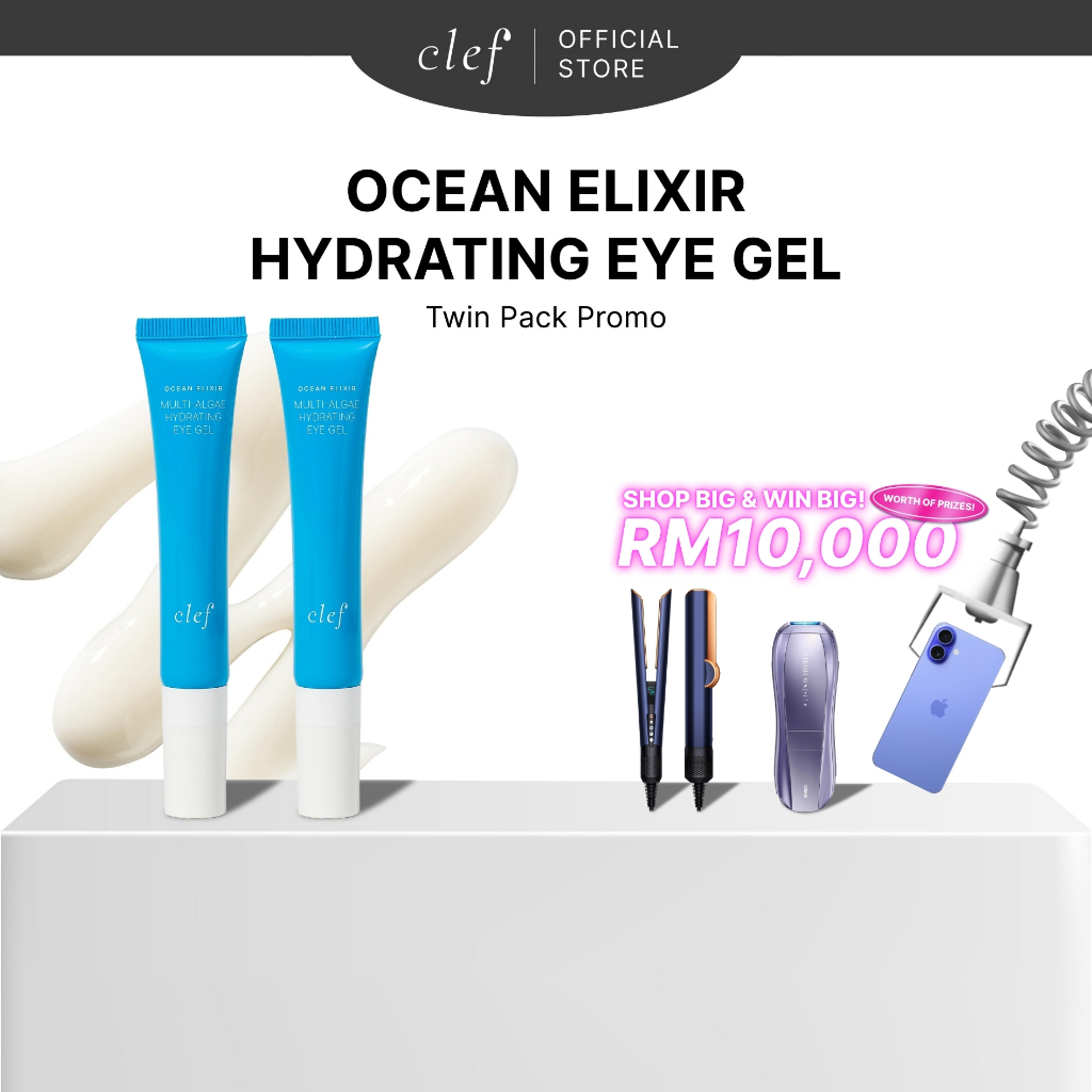 [TWIN PACK+FREE GIFT] CLEF Ocean Elixir Multi-Algae Hydrating Eye Gel ...
