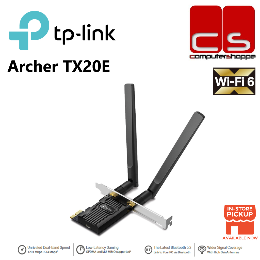 TP-Link Archer TX20E AX1800 Wi-Fi 6 Bluetooth 5.2 PCIe Adapter | Shopee ...