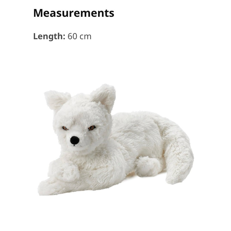 ikea SKOGSDUVA Soft toy, lynx/arctic fox, Machine washable