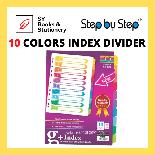 SBS A4 10 Colour Index Divider Paper / Paper Organizer /Paper Organiser ...