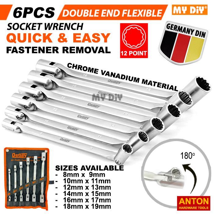 HASKYY® 21-delige steeksleutelset met veel tanden, moerdoos, 8-36 mm, 12 kanten, 6 kanten, XZN torx dopsleutels, set-systeem