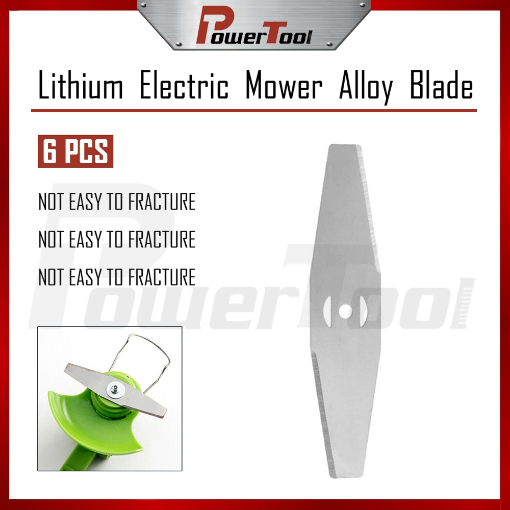 【6pcs】Stainless Steel Blade Lawn Mower Electric Weeder Cordless Metal ...