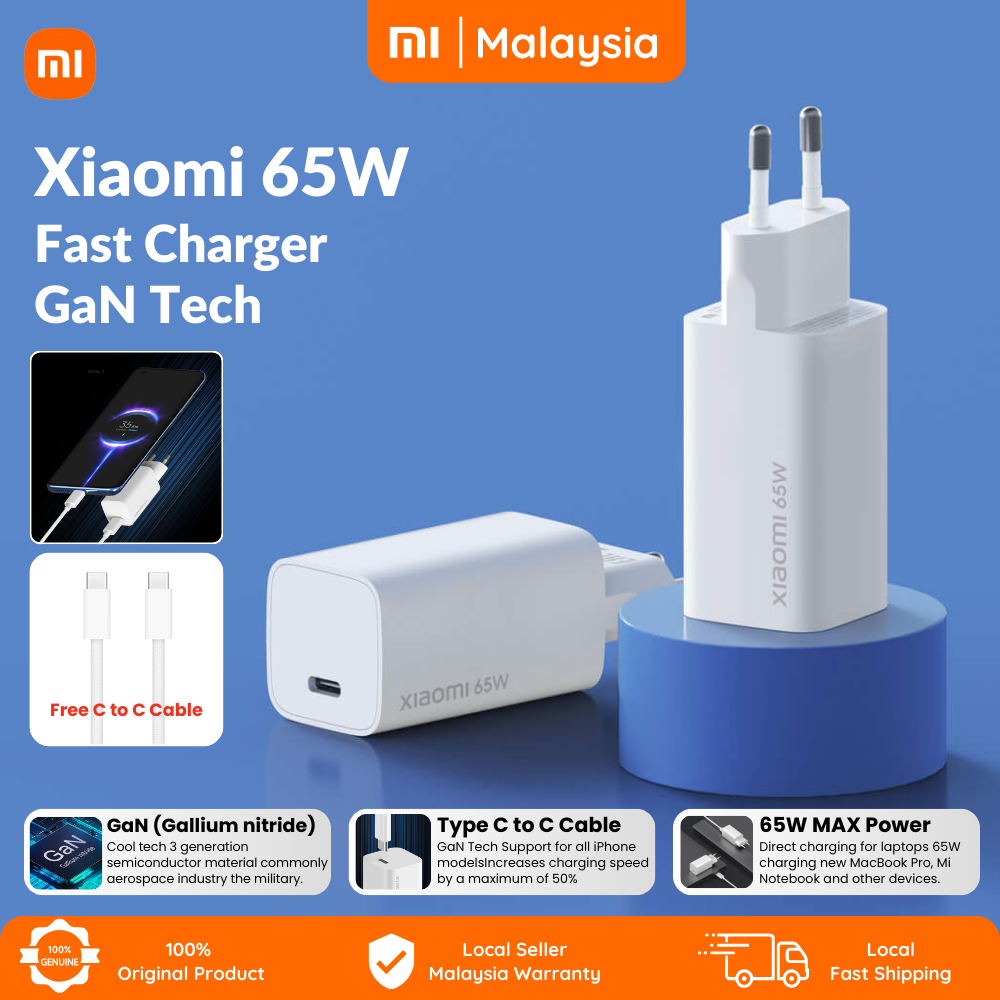 Xiaomi Mi 65W Fast Charger GaN Tech Type C to Type C Macbook tablet ...