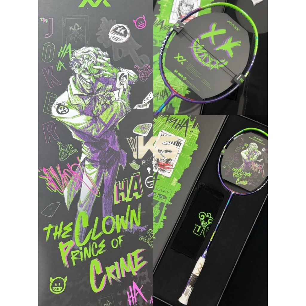 MAXX Joker The Clown Prince of Crime Badminton Racket BOXSET | Shopee ...