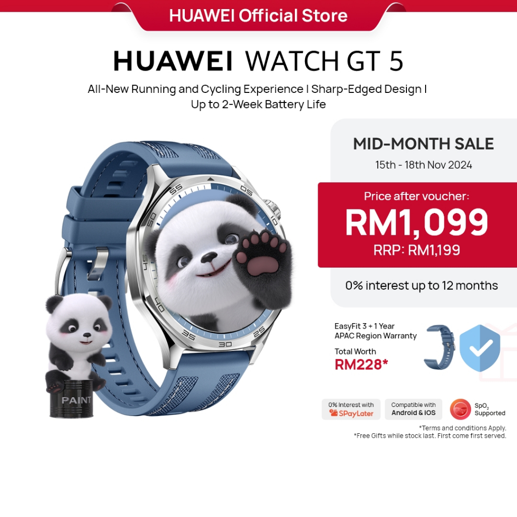 NEW HUAWEI WATCH GT 5 Series Smartwatch All New Running and Cycling Experience Sharp Edged Design Shopee Malaysia