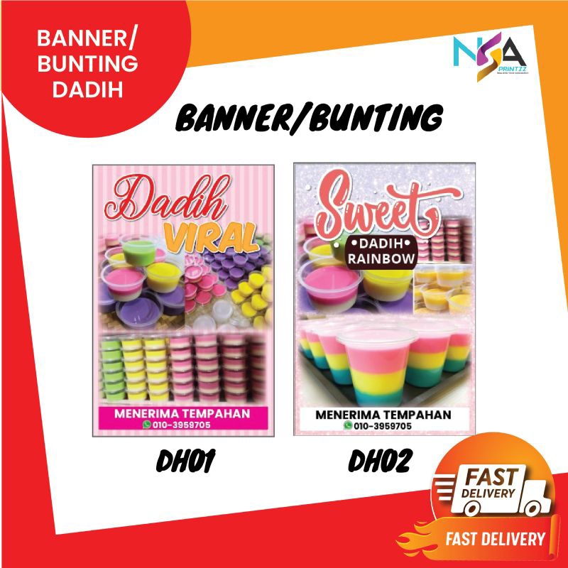 Bunting Banner Dadih Puding Sedut Jelly | Shopee Malaysia