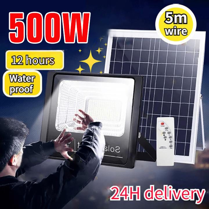 LED Solar Light 500W Flood Light Outdoor IP67 Waterproof Garden Street ...