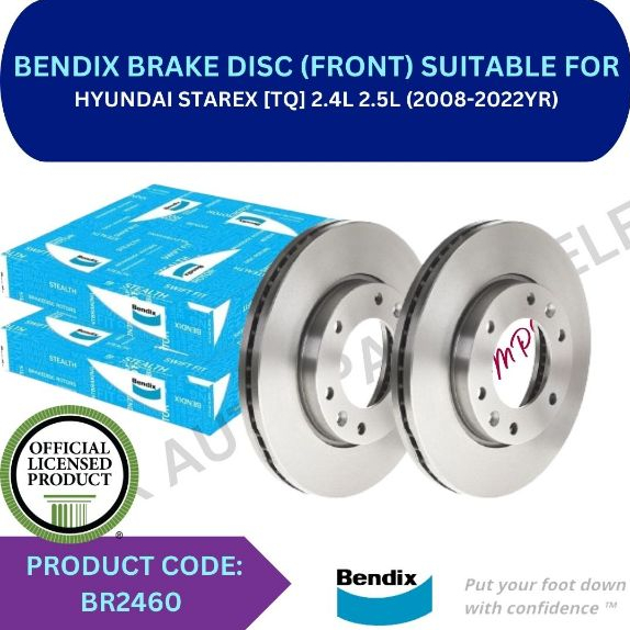 BENDIX GENUINE DISC BRAKE ROTOR (FRONT) FOR HYUNDAI STAREX [TQ] 2.4L 2 ...