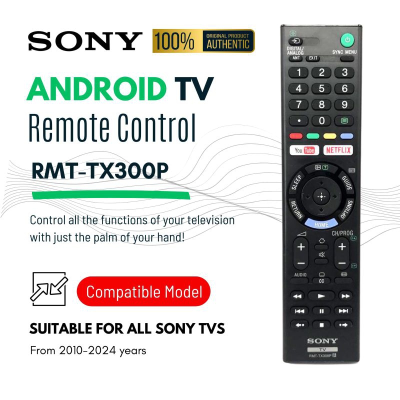 Sony Original RMT-TX300P Android Smart Tv Remote Control BRAVIA Led Tv ...
