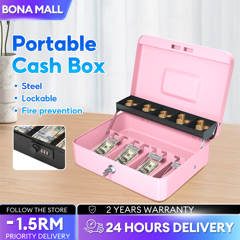 Cash Box Storage Compartment Safety Box Tray Money Box Money Coins Bill ...