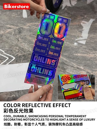 Reflective Stickers DIY Body Sticker Waterproof Decals Set Ohlins ...