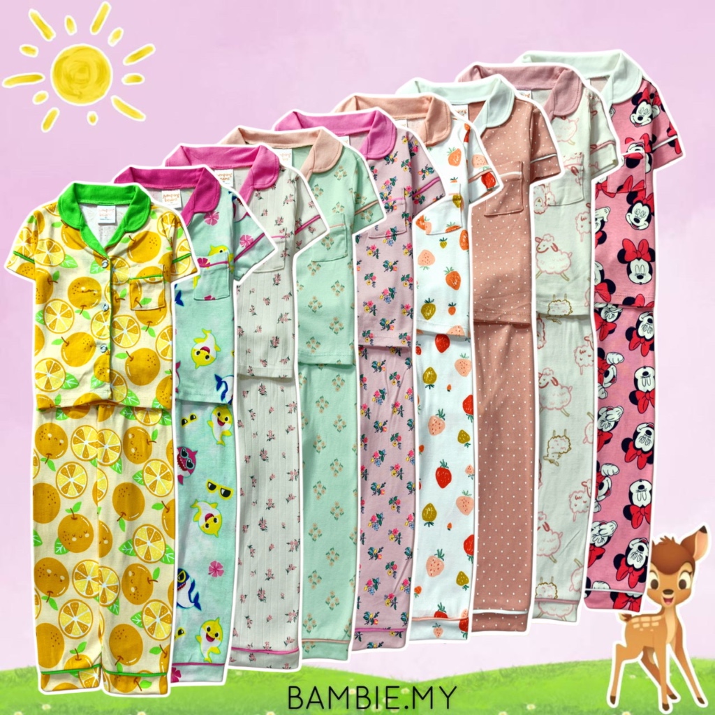 [1y-5y] JUMPING BEANS KIDS COLLAR AND BUTTON PYJAMAS (100% COTTON ...