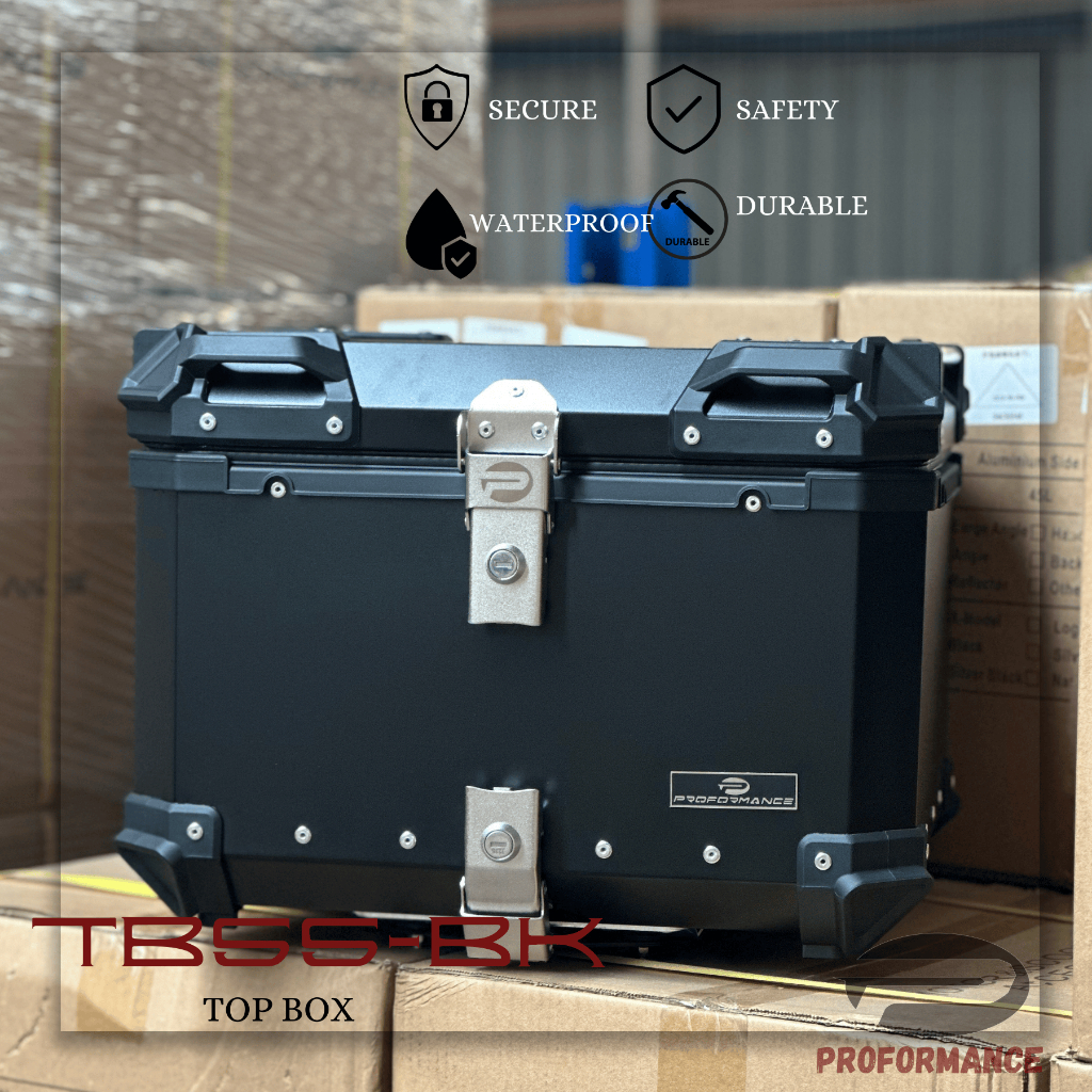 Proformance Top Box Premium Universal 55L Color Black Include Tail Rack ...